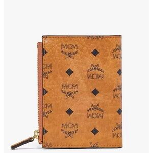 AUTHENTIC MCM BIFOLD ZIP CARD WALLET IN VISETOS